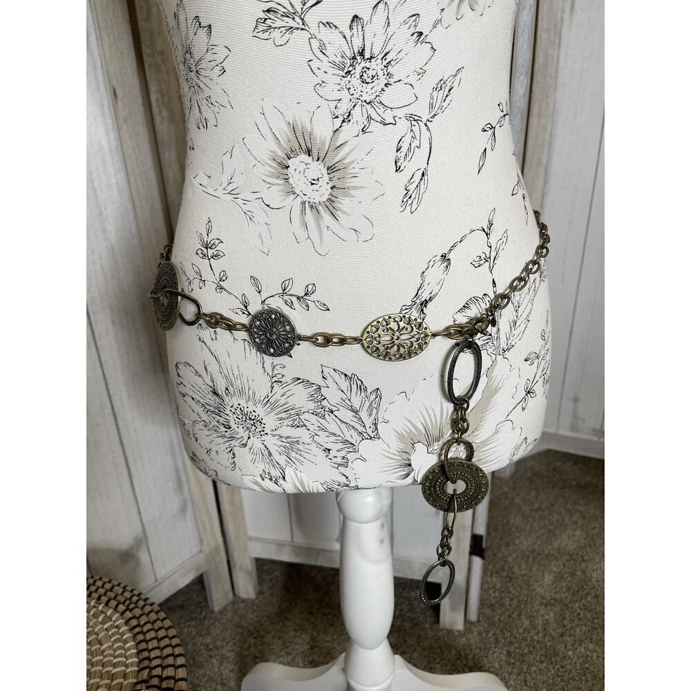 Designer Premier Designs Two Tone Women's Chain Belt Multi Length Boho Y2K